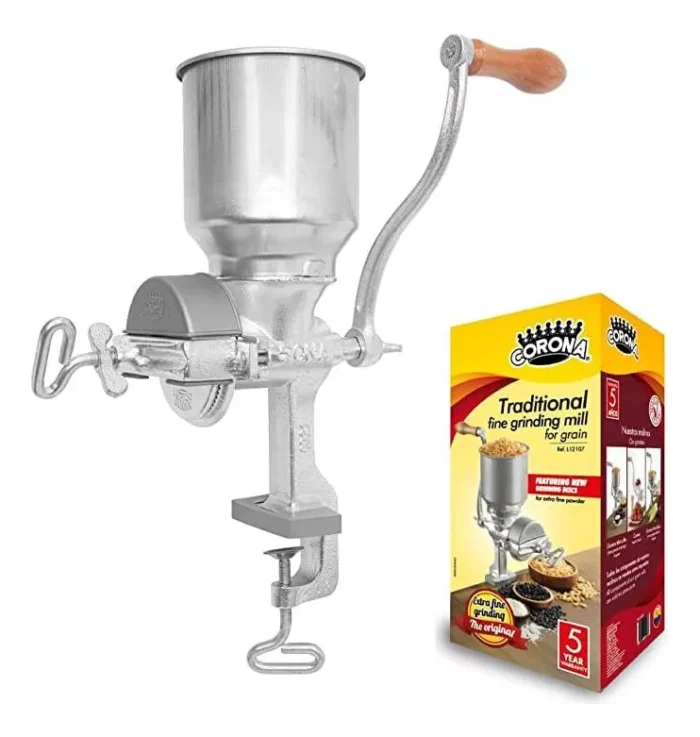 Molino de Granos Manual Corona – Tolva Alta de Hierro Fundido - Imagen 2