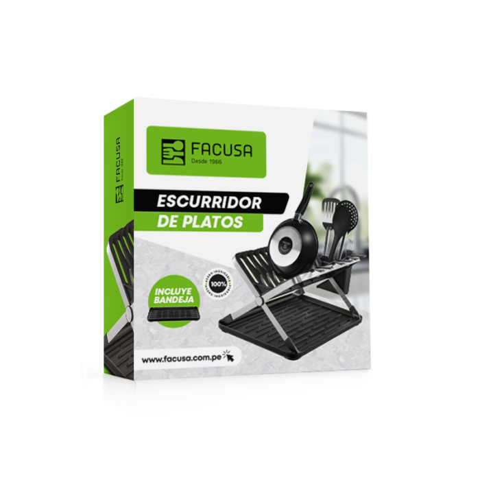 Escurridor de Platos FACUSA – Acero Inoxidable con Base Antiderrame de Polipropileno - Imagen 3