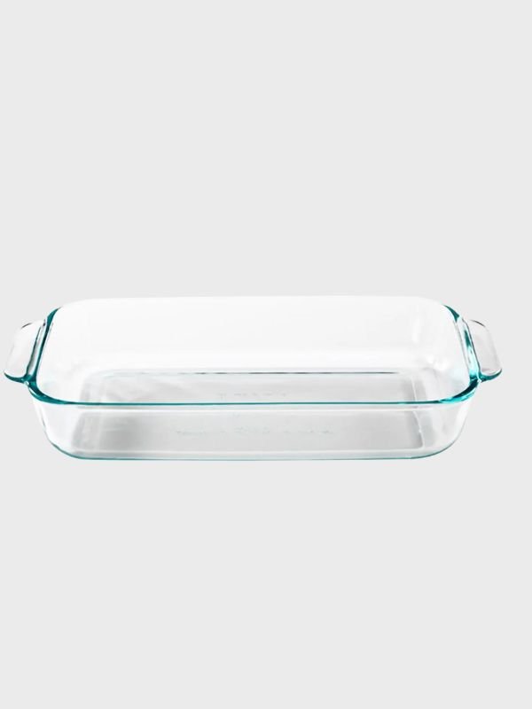 Fuente Rectangular de Vidrio Pyrex 2 Litros – Transparente y Resistente al Calor