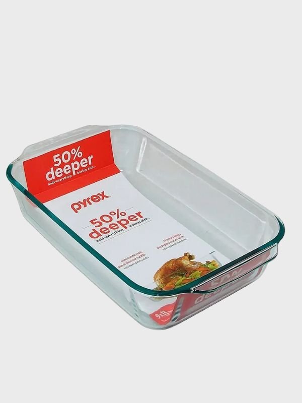 Fuente Rectangular Pyrex Deep 3 Litros – Vidrio Refractario Extra Profundo