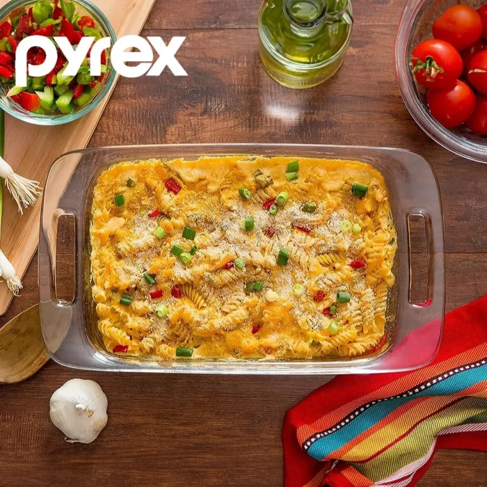 Fuente Rectangular de Vidrio Pyrex 2 Litros – Transparente y Resistente al Calor - Imagen 2