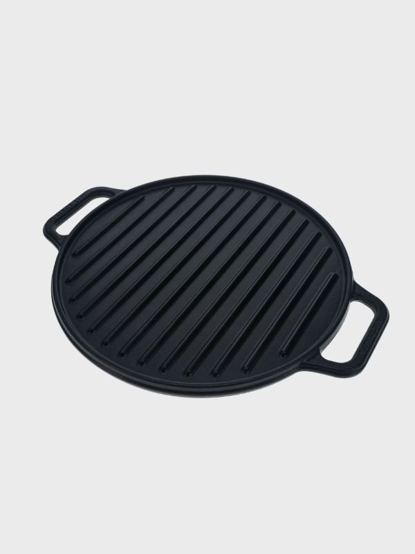 Plancha para asar redonda 32 cm – hierro fundido reversible