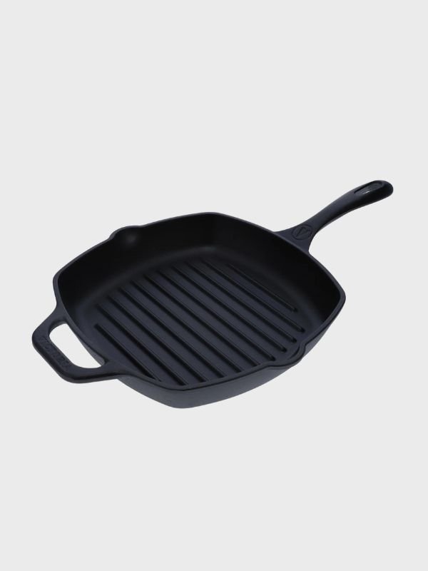 Sartén parrilla esmaltada 25 cm rectangular – hierro fundido