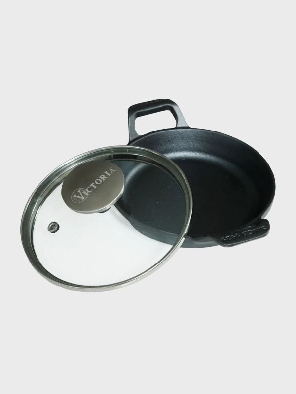 Mini cazuela de hierro fundido esmaltada 14 cm con tapa de vidrio