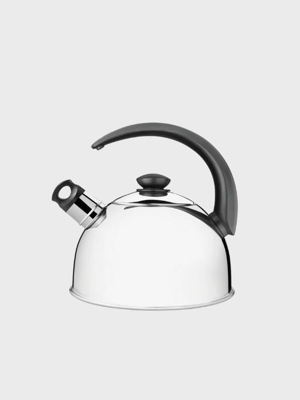 Tetera con silbato Tramontina 3L – acero inoxidable con mango negro