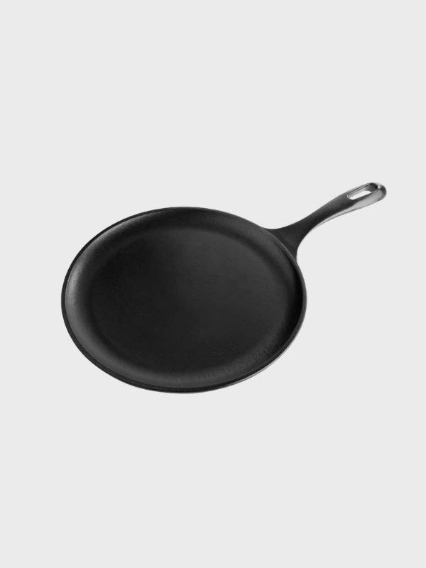 Comal esmaltado de hierro fundido 26 cm – sartén plano para crepes y tortillas