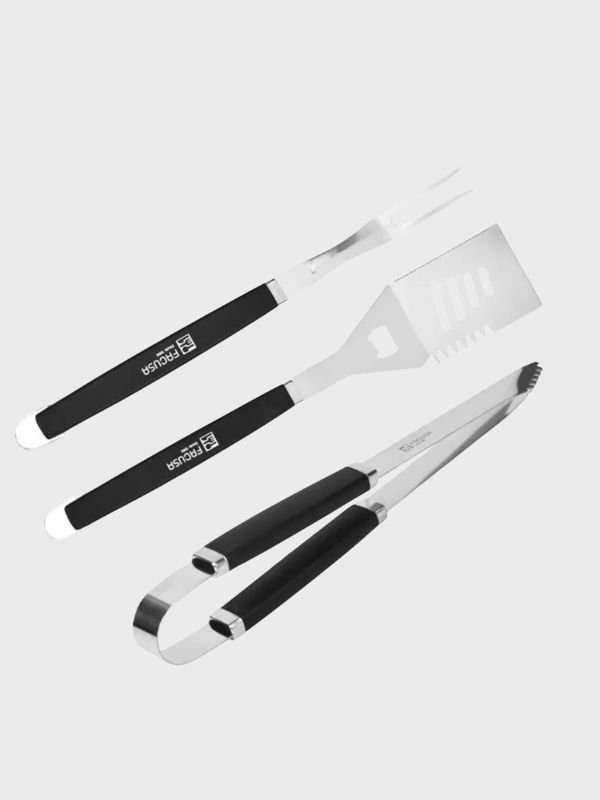 Set Profesional de Utensilios Parrilleros x3 piezas – Acero Inoxidable FACUSA