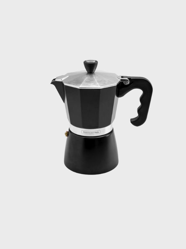 Cafetera Espresso Italiana Tramontina 320 ml – Aluminio Negro con Mango de Nylon