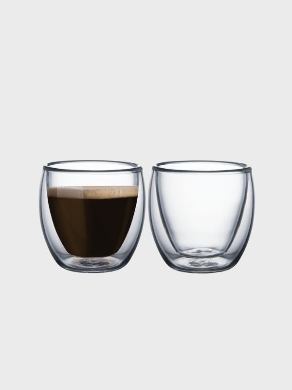 Juego de Tazas Tramontina x2 – Vidrio Doble para Café 110 ml