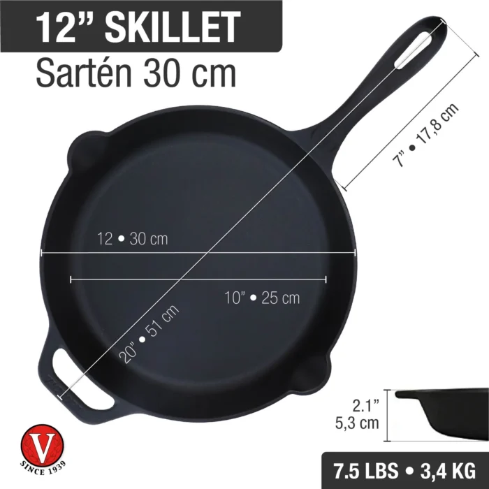 Sarten Hierro Fundido 30cm precurada - Victoria - Imagen 5