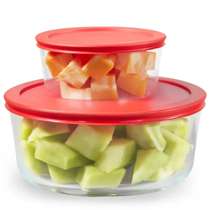 Set de Bowls Pyrex x2 – Vidrio Redondo con Tapa Hermética 470 ml + 1.6 L - Imagen 2