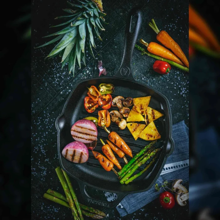 Sartén parrilla esmaltada 25 cm rectangular – hierro fundido - Imagen 3