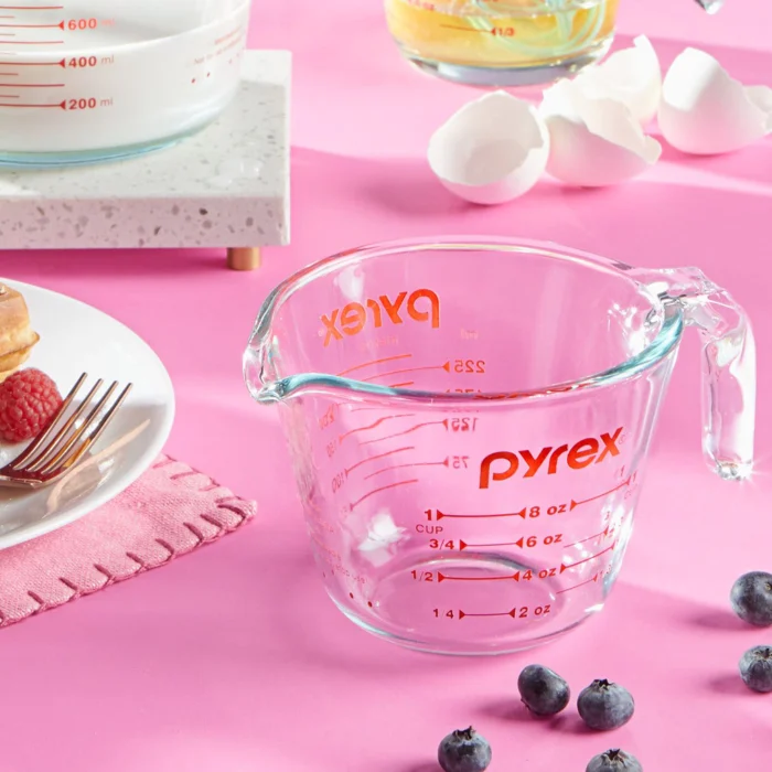Jarra Medidora Pyrex Basics 1 Litro – Vidrio Templado con Escalas en ml y cc - Imagen 2