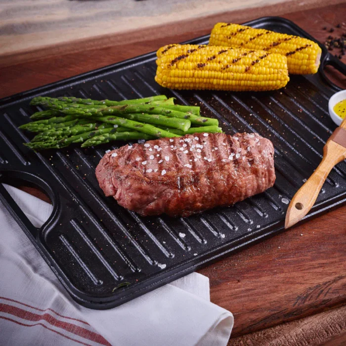 Plancha parrillera reversible esmaltada 50×35cm – hierro fundido - Imagen 4