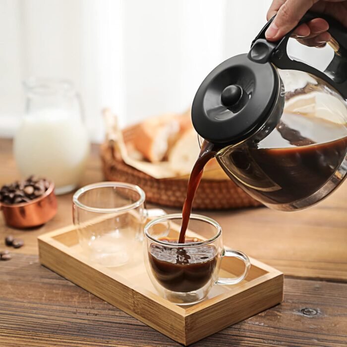 Set de 2 Tazas de Vidrio Doble Pared 100ml con Asa – Térmicas para Espresso y Capuchino - Imagen 2