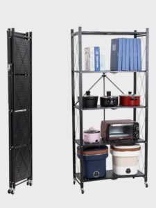 Estante Plegable de 5 Niveles con Ruedas
