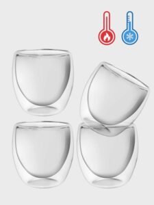 Set de 4 Vasos de Vidrio Borosilicato 300ml