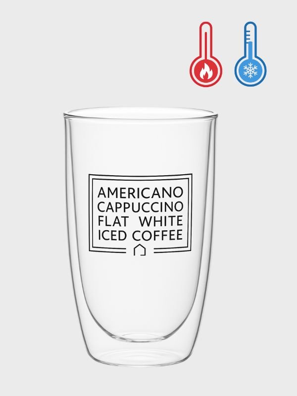 Set de 2 Vasos de Vidrio Doble Pared 450ml – Diseño Barista