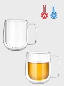 Set de 2 Tazas de Vidrio Doble Pared 450ml