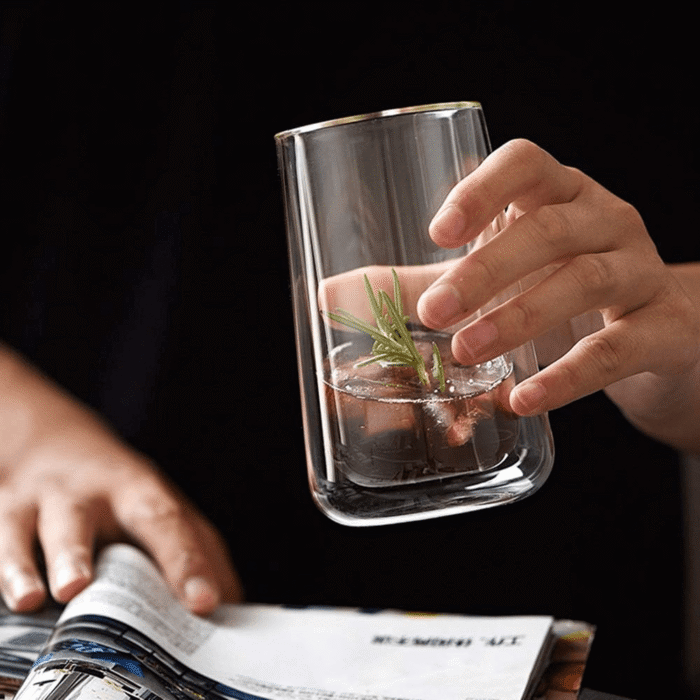 Set de 2 Vasos Altos de Vidrio Doble Pared 350ml - Imagen 2