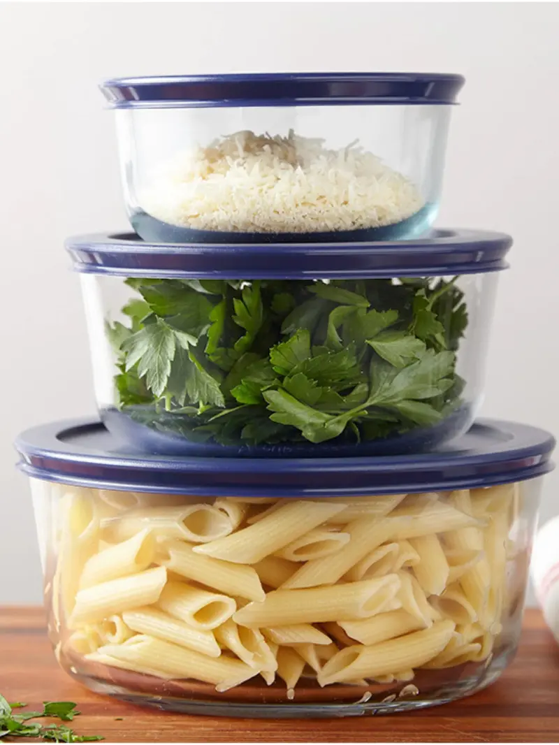 Bowl Pyrex Redondo con Tapa Azul | Táper de Vidrio (1, 4 y 7 Tazas) - Imagen 2