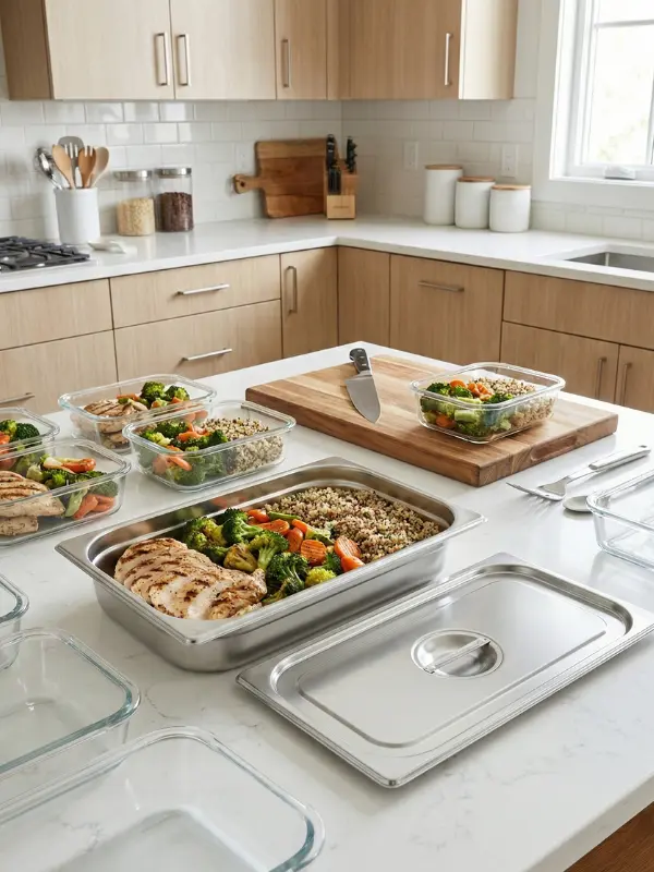 Azafate Gastronómico GN 1/4 de Acero (7cm) | Bandeja para Salsas y Toppings - Imagen 3