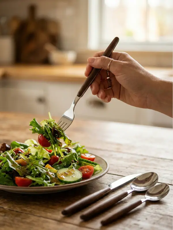 Cubiertos yadakelf mango madera