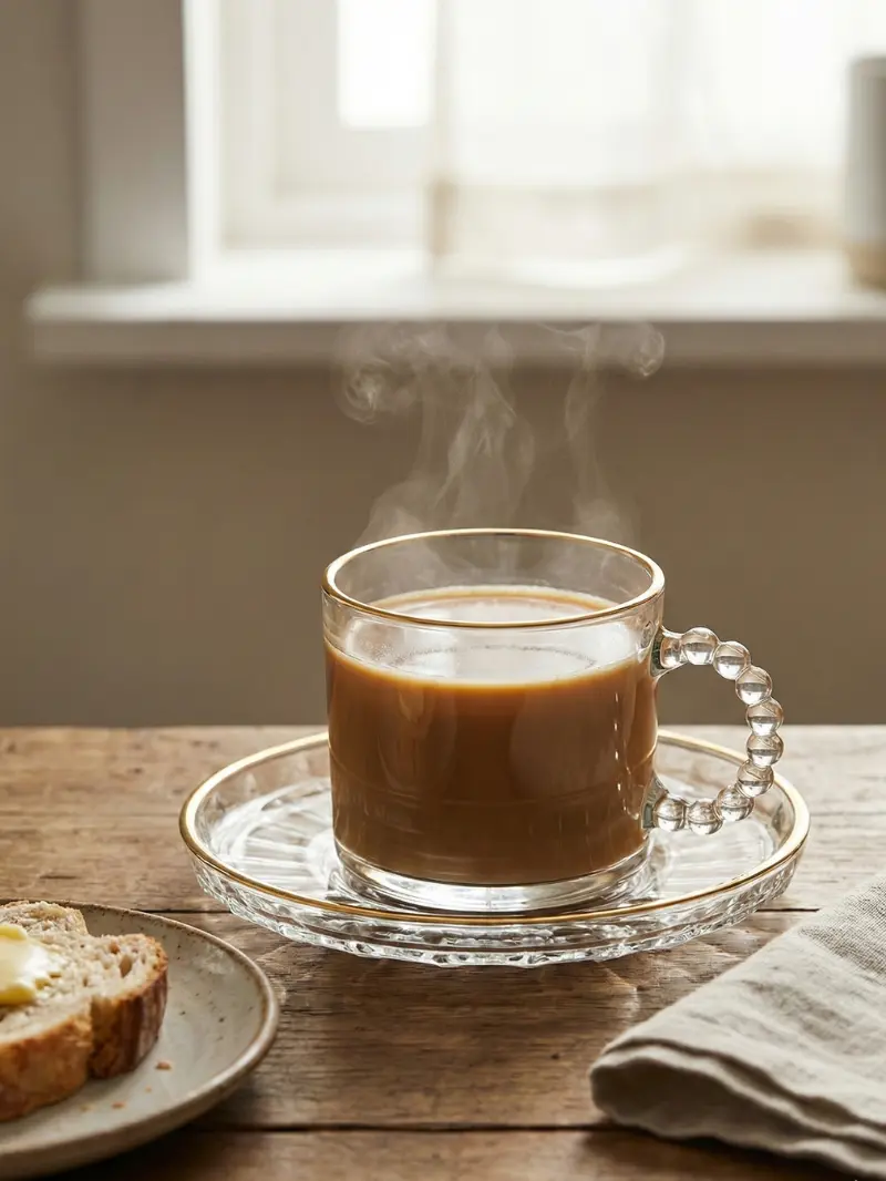 Set de 6 Tazas de Té Pequeñas (100ml) | Plato Hondo y Borde Dorado - Imagen 3