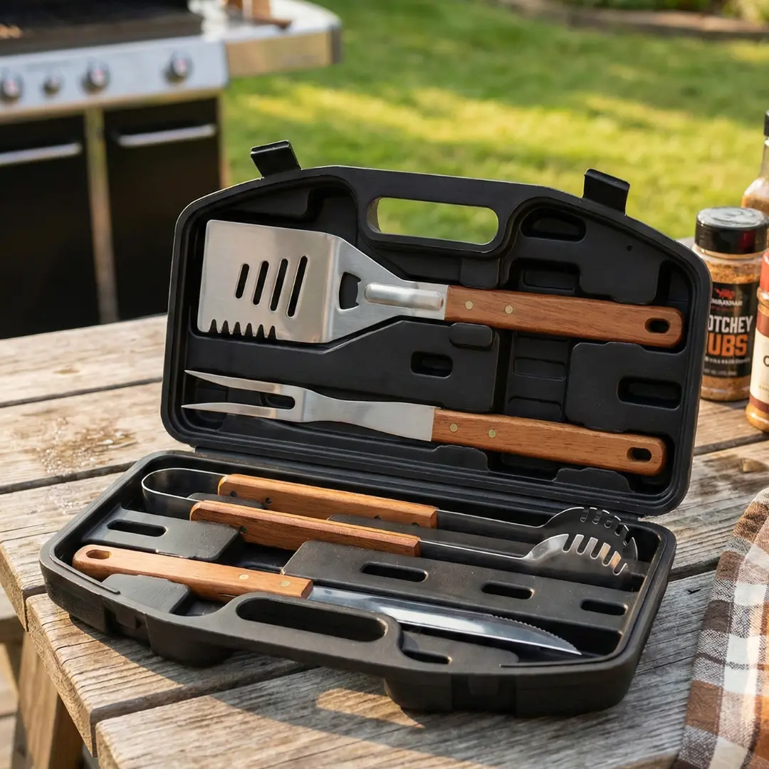 utensilios parrilla maletín plastico