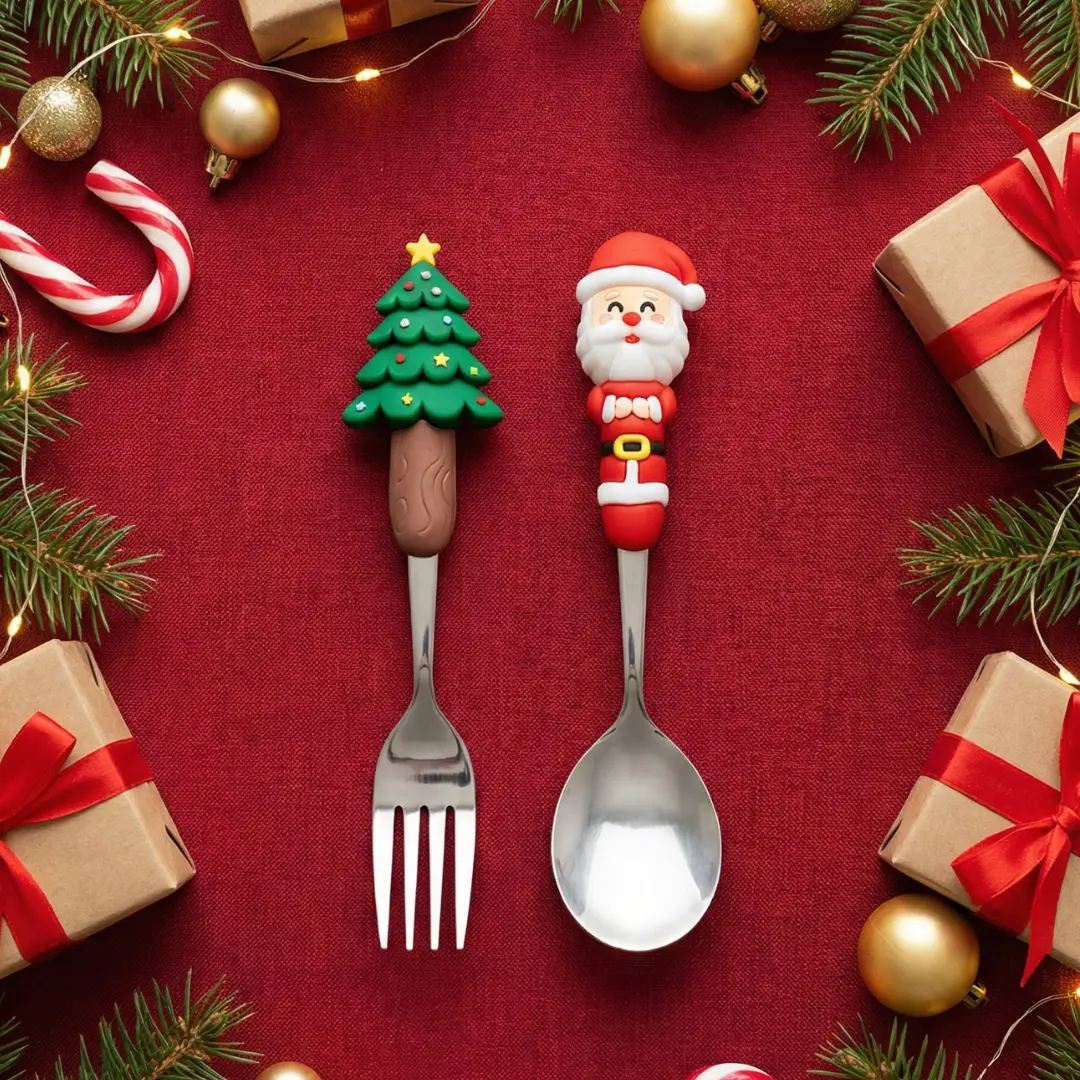 Cubierto plateado navidad