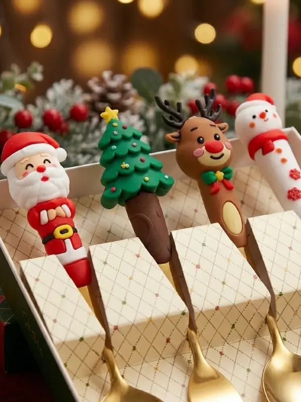 Cubiertos grandes navideños