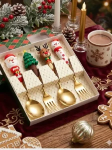 Cubiertos grandes navideños