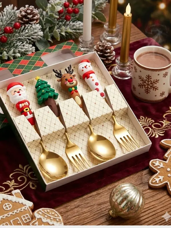 Cubiertos grandes navideños