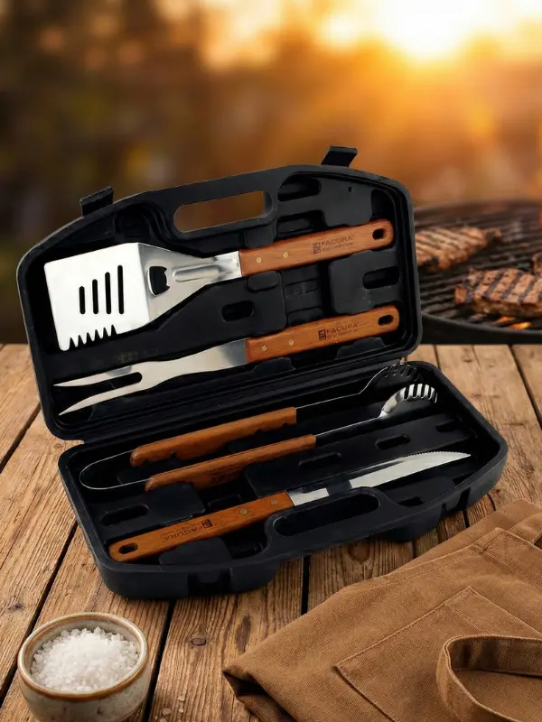 utensilios parrilla maletín plastico